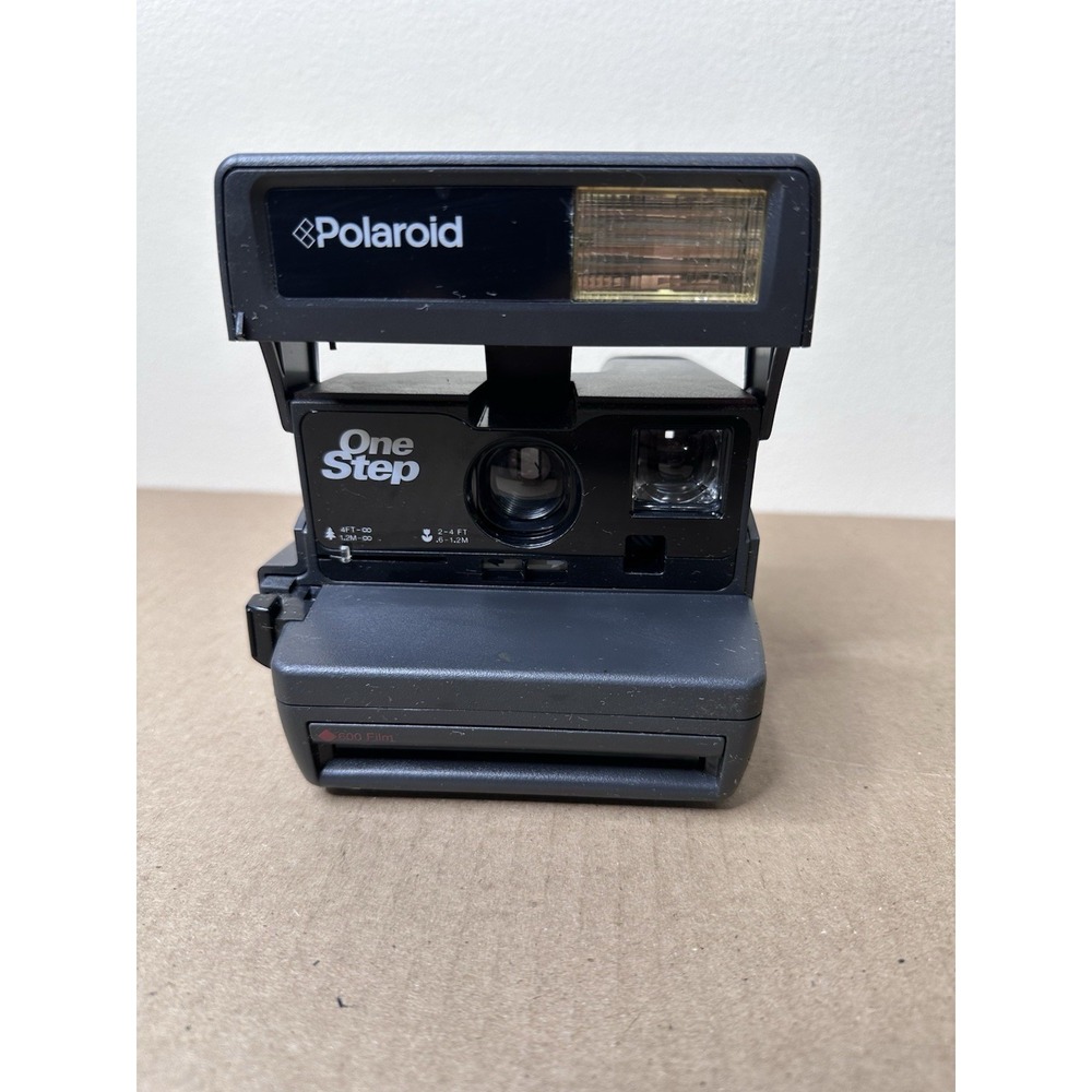 Vintage Polaroid 600 One Step Flash Instant Film Camera Black with Strap